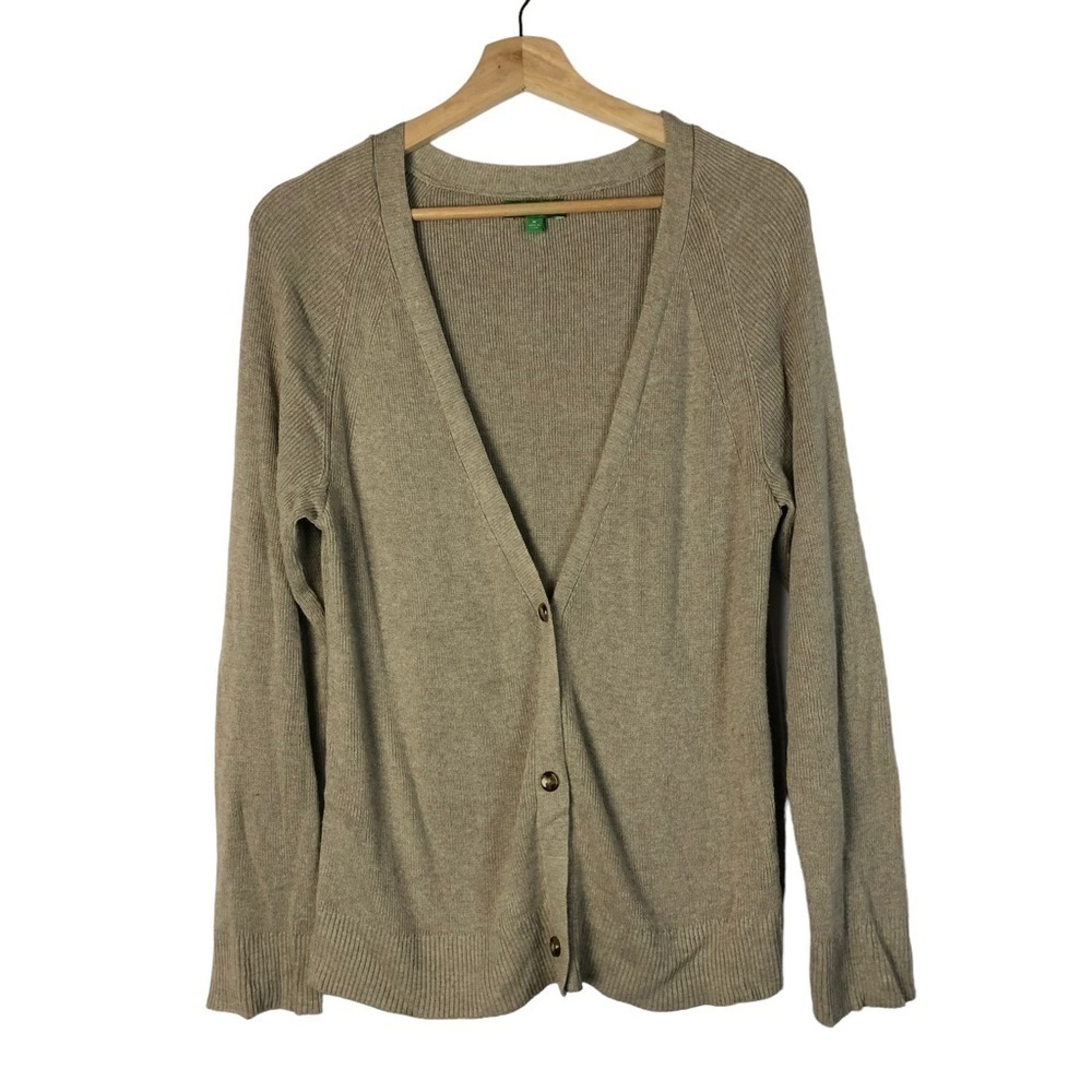 DIP Light‎ Brown V-Neck Button Front Cardigan Sweater M
